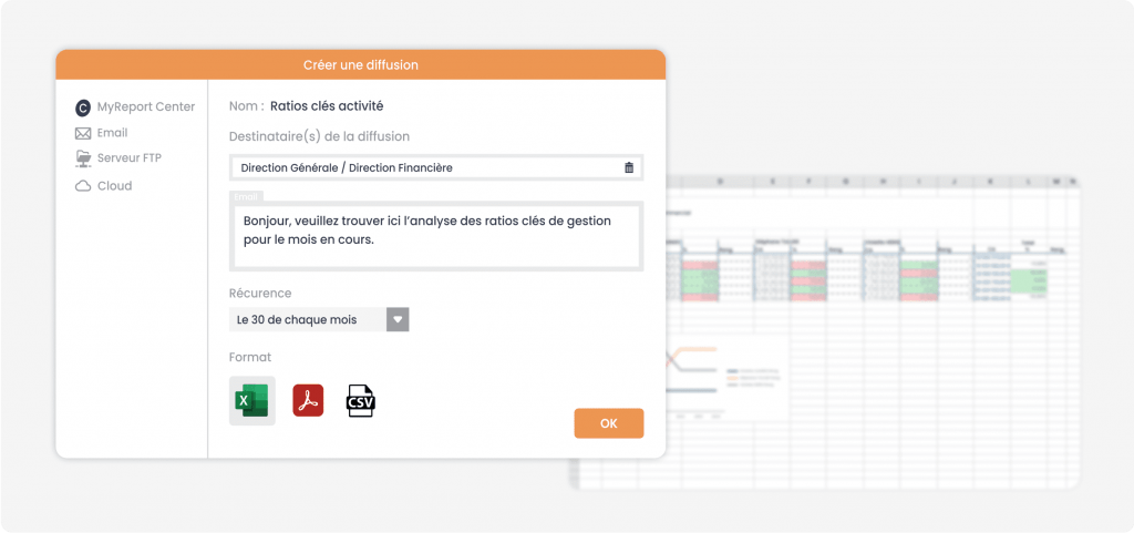 diffusion reporting contrôle de gestion