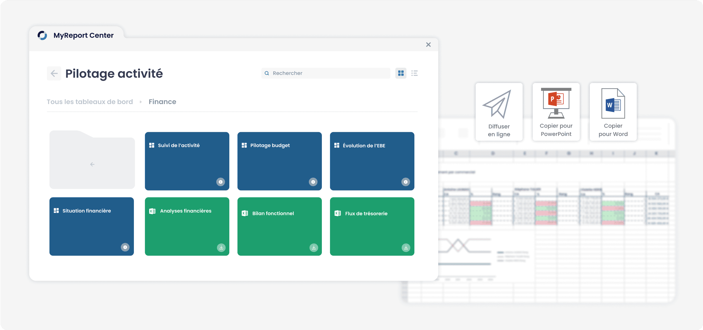 MyReport - Onglet 3 - Partage et diffusion de reporting